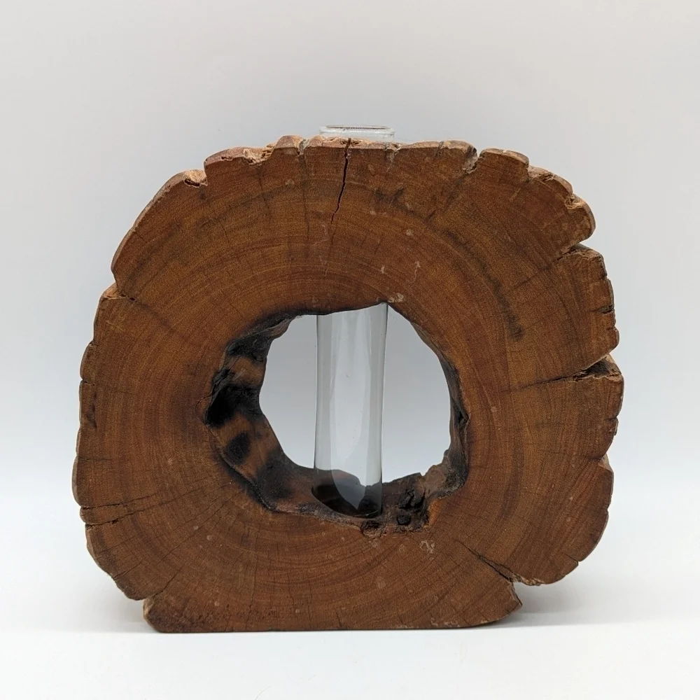 Wooden Live Edge Bud Vase